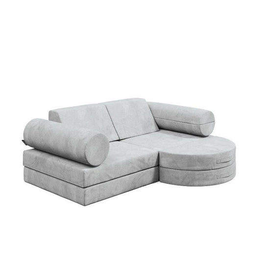 Loungey Little Luxe 11 Piece Play Couch - Rain Cloud-Auzzi Store