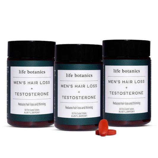 Life Botanics Men's Hair Loss + Testosterone - 3x60 Pack - Auzzistore