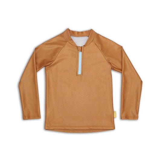 tyoub Long Sleeve Raglan Rash Vest for Kids - Recycled Terracotta (8 Years)