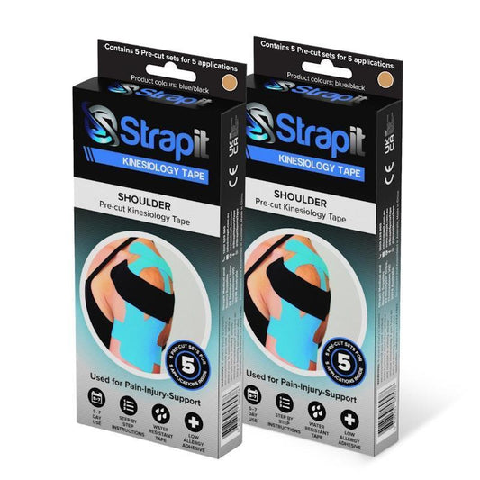 Strapit Shoulder Precut Kinesiology Tape - TAN - Box of 5 (2 Pack)