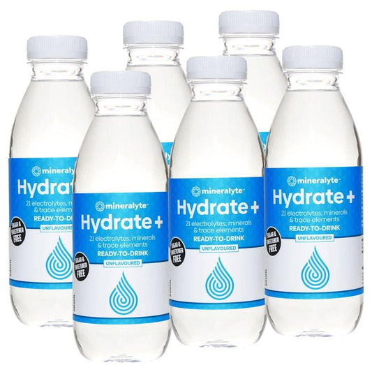 Mineralyte Hydrate+ Ready to Drink - Unflavoured 500ml (6 Pack) - Electrolyte Hydration