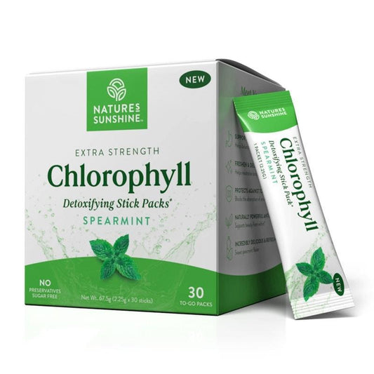 Nature's Sunshine Chlorophyll 30 Stick Packs, Extra Strength Spearmint - Auzzistore