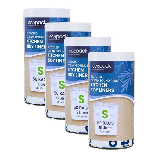 Ecopack 18L Recycled Plastic Bags - Eco-Friendly Small Bundle (4 Rolls/200 Bags)-Auzzi Store