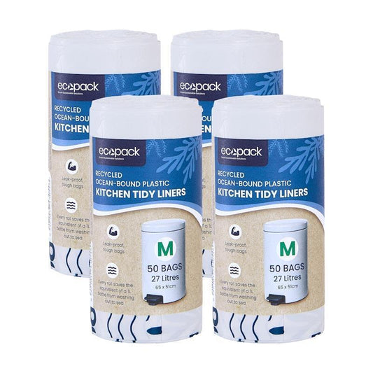 Ecopack 27L Recycled Plastic Bags - Eco-Friendly Medium Bundle (4 Rolls/200 Bags)-Auzzi Store