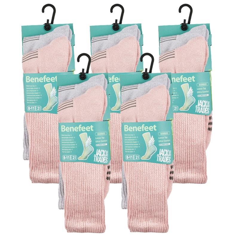 Benefeet 10 Pairs of Women's Bamboo Comfort Socks - Twisted Pink Size 8-11-Auzzi Store