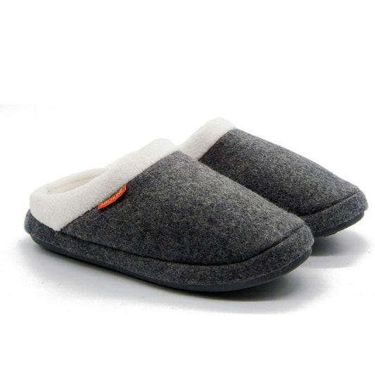 Archline Comfort Slippers with Arch Support - Grey Marl, Size 46