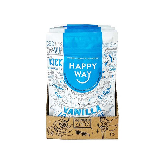 Happy Way Vanilla Whey Protein Powder Travel Packs - 6x60g