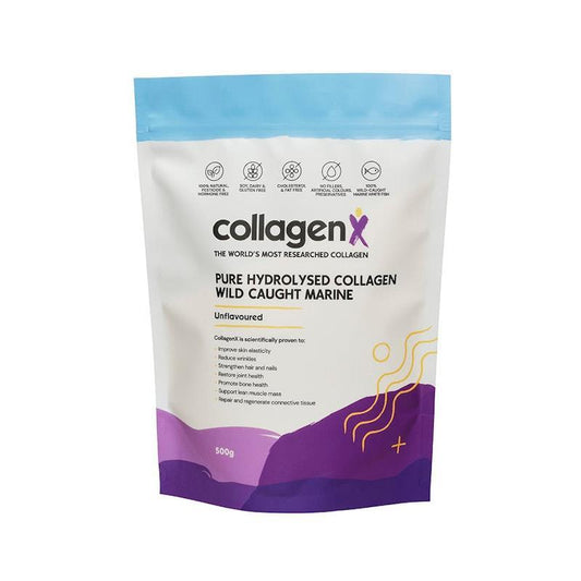 CollagenX Pure Wild Caught Marine Collagen Peptide Powder - 500g for Youthful Skin and Joint Support