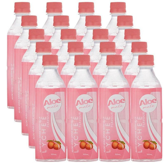 Aloe Mate Aloe Vera Drink - Lychee 500mL - 20 Pack