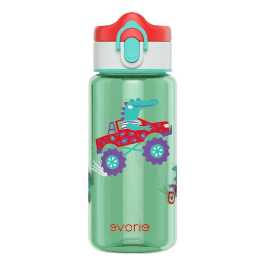 Evorie Tritan Kids Drinking Spout Water Bottle 380mL - Green Alligator Design-Auzzi Store