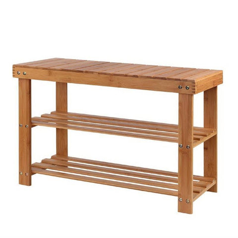 Artiss Bamboo Shoe Rack Bench - 10 Pairs Capacity-Auzzi Store