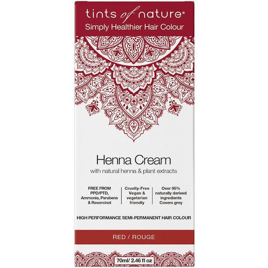 Tints of Nature Henna Cream Red 70ml - Fiery Semi-Permanent Hair Dye