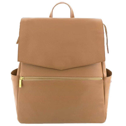 Hannah & Henry Classic Nappy Bag Backpack - Luxurious Tan Vegan Leather