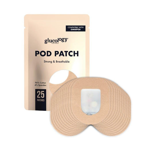 Glucology 25 Pack CGM Patches for Omnipod - Beige - Auzzistore