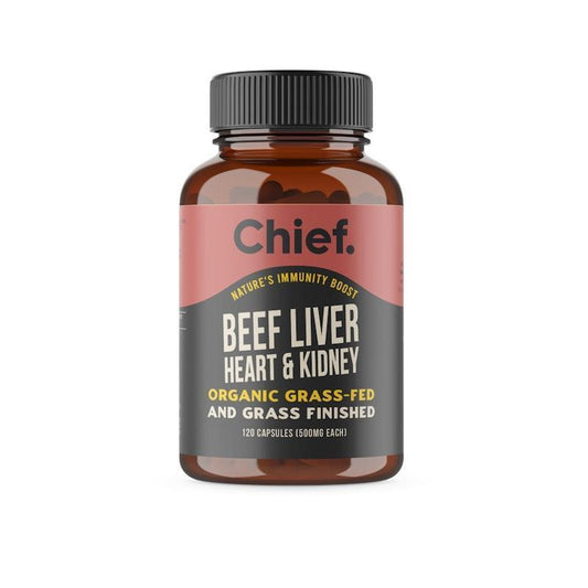 Chief Organic Beef Liver, Heart & Kidney (Immunity) - 120 Capsules-Auzzi Store