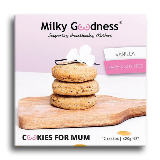 Milky Goodness Vanilla Lactation Cookies (Dairy & Soy Free) - 12 Pack - Auzzistore