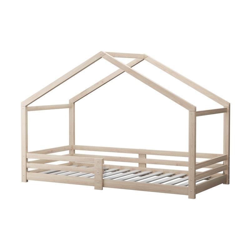 Oikiture Vela House Bed Frame for Kids - Wooden Timber Single
