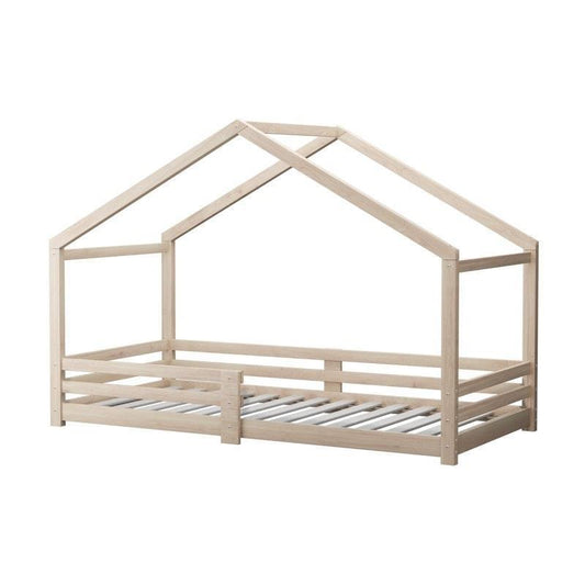 Oikiture Vela House Bed Frame for Kids - Wooden Timber Single