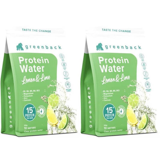 Greenback Lemon & Lime Protein Water - 250g Hydrating Nutritional Powder (2 Pack)-Auzzi Store