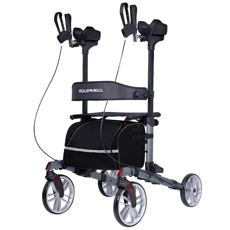 Equipmed ErgoStride Upright Rollator Walker with Forearm Support - Grey