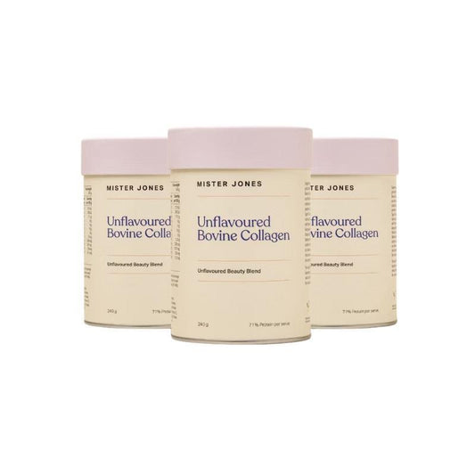 Mister Jones Bovine Collagen Unflavoured 3-Pack - Versatile Beauty Support-Auzzi Store