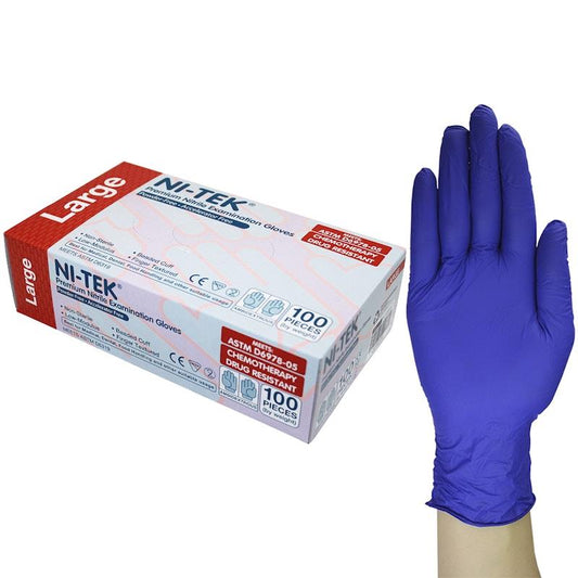 NI-TEK Nitrile Accelerator-Free Powder-Free Gloves - Large (100 Count)