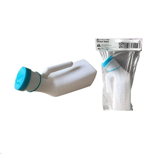 Livingstone Male Urinal with Lid - 1L Graduated Autoclavable Plastic - Auzzistore
