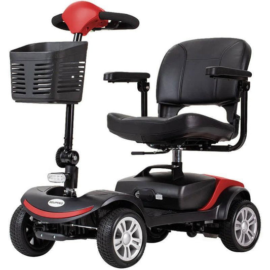 Equipmed Freeroam+ Mid-Sized Foldable Electric Lithium Mobility Scooter - Red