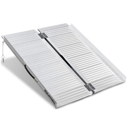 Equipmed 91cm Portable Folding Aluminium Access Ramp - Silver