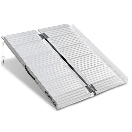 Equipmed 91cm Portable Folding Aluminium Access Ramp - Silver