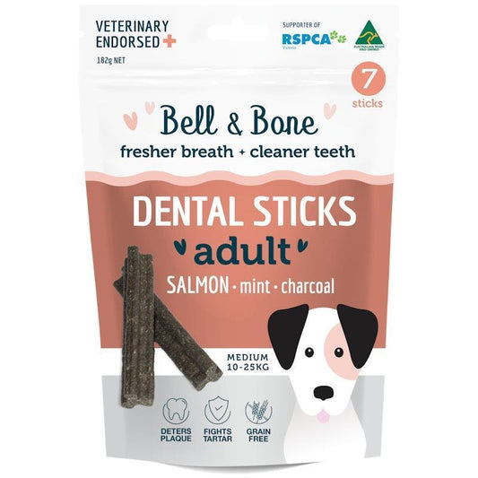 Bell & Bone Medium Dental Sticks with Salmon, Mint & Charcoal