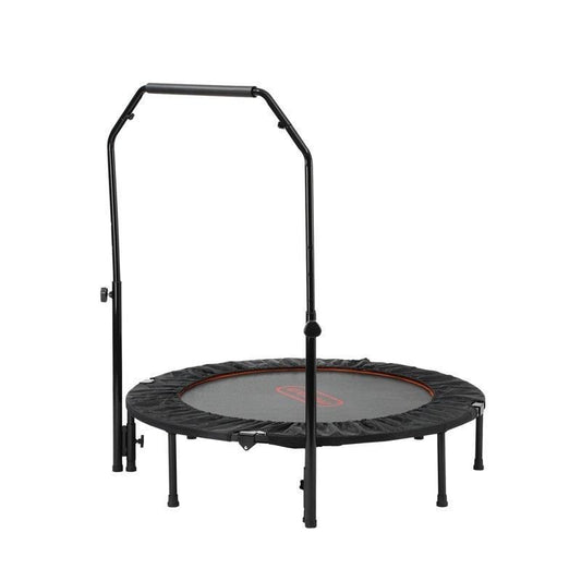 Mazam 48" Trampoline Round Fitness Rebounder with Handrail - Jumping Exercise Home Gym - Black