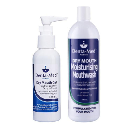 Denta-Med Dry Mouth Gel 125mL Pump & Moisturising Mouthwash 250mL Bundle