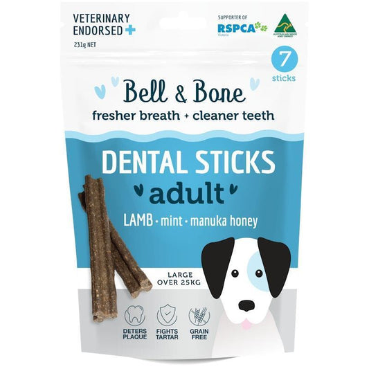 Bell & Bone Large Dental Sticks with Lamb, Mint & Manuka Honey