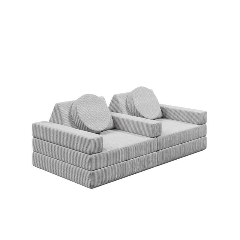 Loungey Mini 11 Piece Play Couch - Corduroy Silver Mist-Auzzi Store