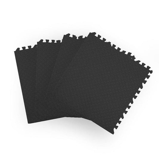 BoPeep EVA Foam Kids Play Mat Floor Baby Crawling Interlocking Waterproof Black 4Pack - Safe Play Area