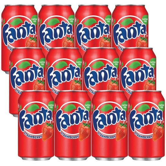 American Cans 355mL Fanta Strawberry - Fruity Soda 12Pack