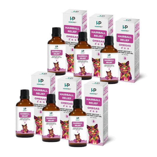 Hemp Pet Hairball Relief for Cats - 6 Pack (100ml)