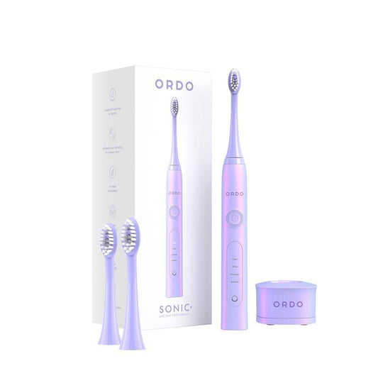 ORDO Sonic+ Toothbrush & 2 Brush Head Bundle - Pearl Violet