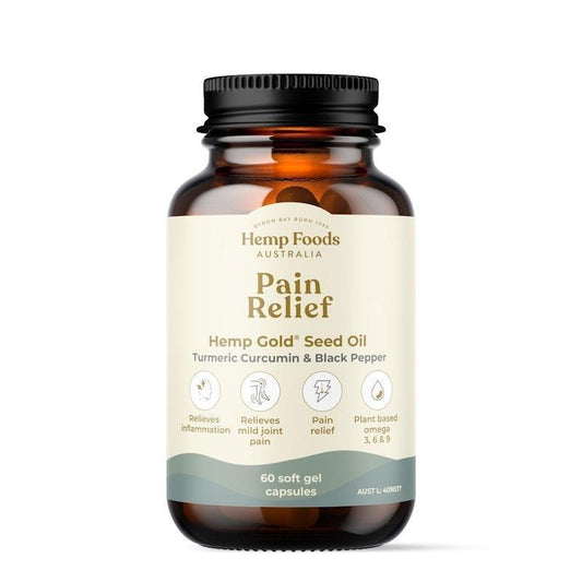 Hemp Foods Australia Pain Relief Capsules 60 caps - Natural Pain Management - Auzzistore
