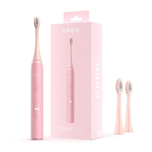 ORDO Sonic Lite Toothbrush & 2 Brush Head Bundle - Petal