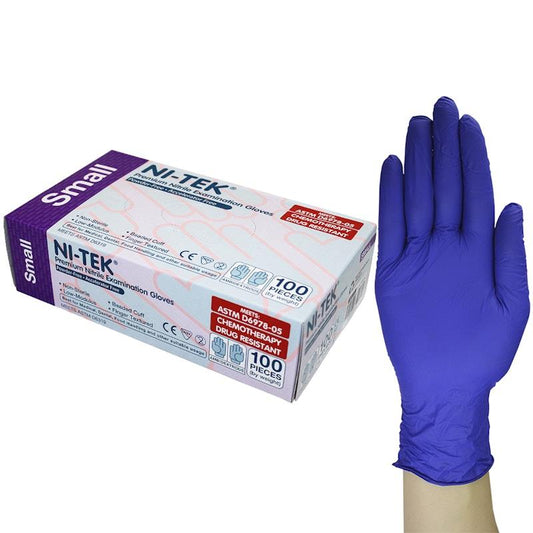 NI-TEK Nitrile Accelerator Free Powder Free Gloves - 100 Box (Small)