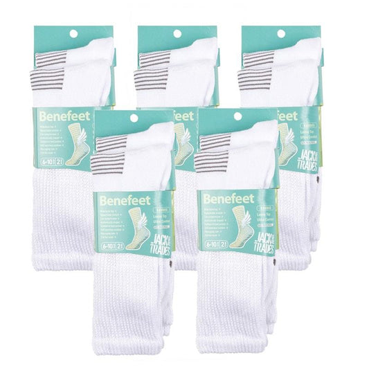 Benefeet Men's Bamboo Socks - 10 Pairs in White, Size 6-10 - Ultimate Comfort-Auzzi Store