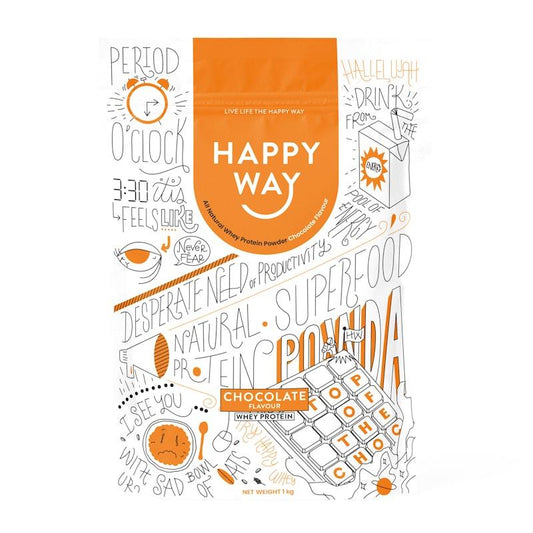 Happy Way Top Of The Choc Whey Protein Powder 1kg - Natural Energy Boost