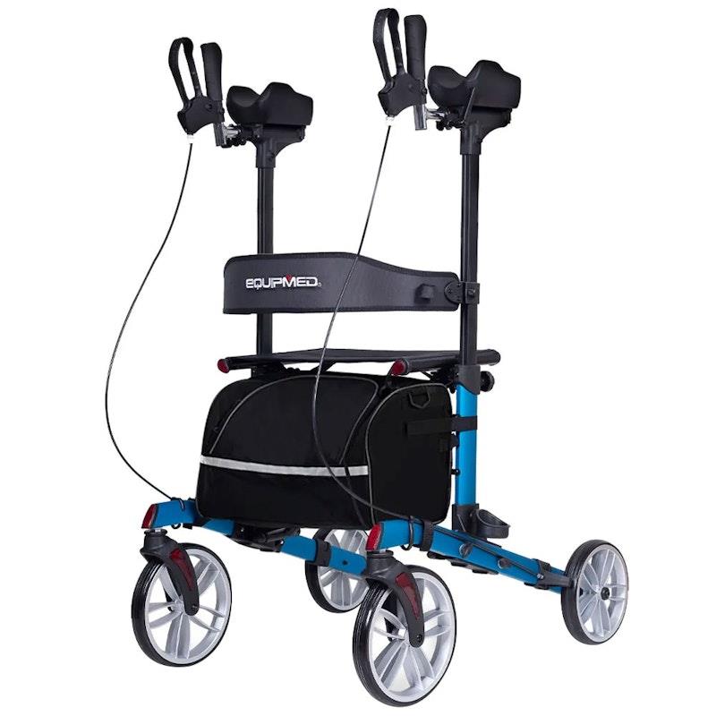 Equipmed ErgoStride Upright Rollator Walker with Forearm Support - Blue