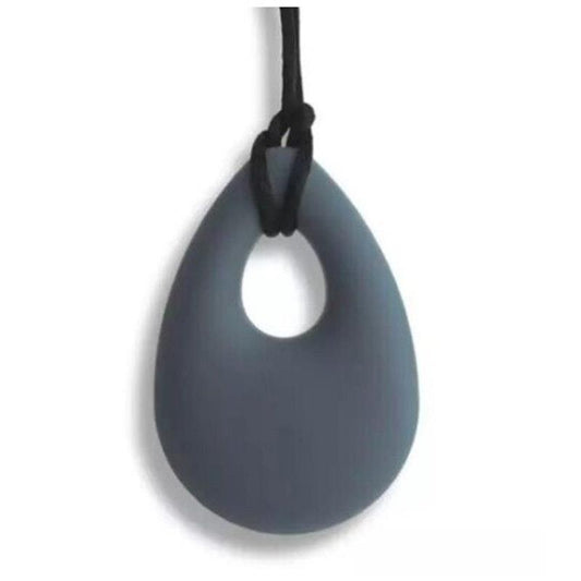 Sensory Safari Tear Drop Grey Sensory Necklace