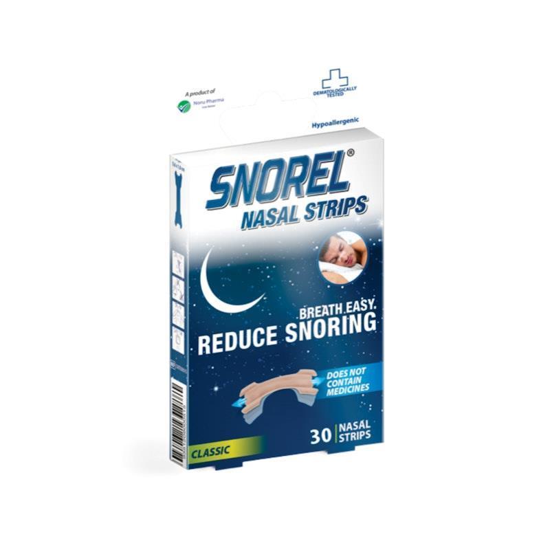 Snorel Snore Reducing Nasal Strips - 30 Strips for Better Sleep