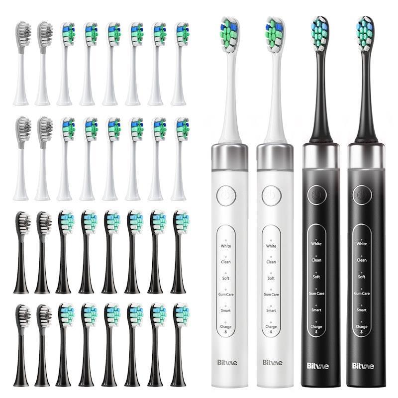 Bitvae S2 Electric Toothbrush 4 Pack - 2x Black & 2x White