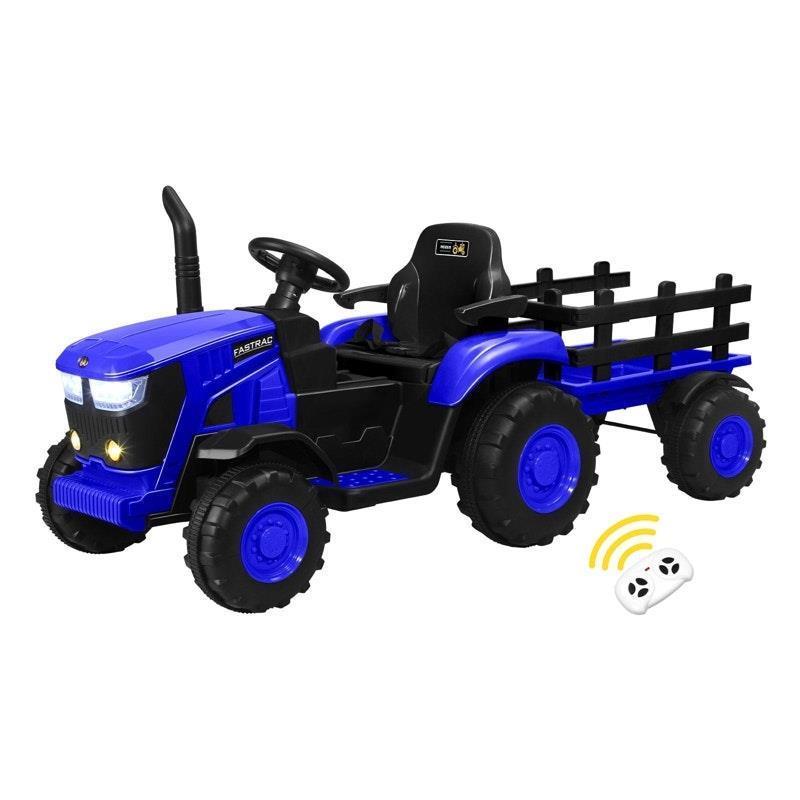 Mazam Kids Ride-On Car Tractor Trailer 12V Remote Control Electric Toy - XL Blue-Auzzi Store