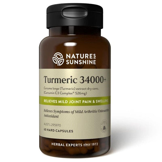Nature's Sunshine Turmeric 34000+ with C3 Complex, 60 Capsules - Auzzistore